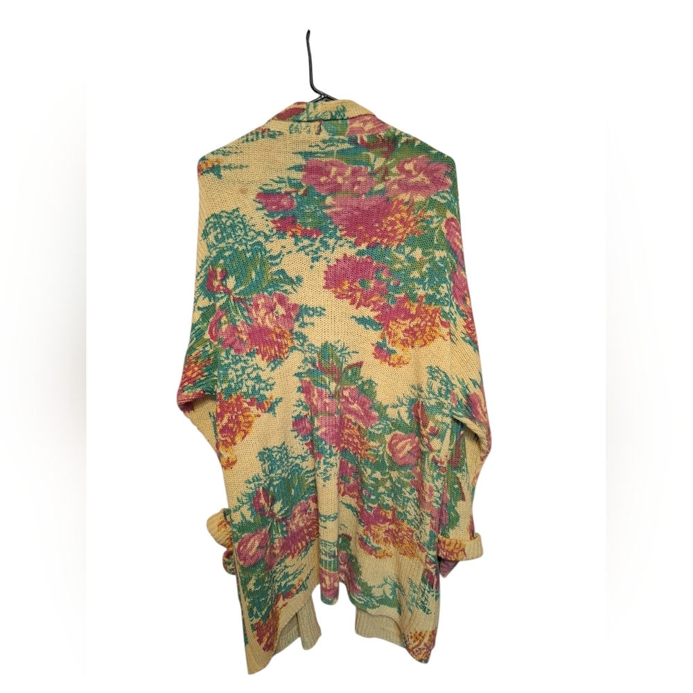 Vintage Bonnie Boerer Sweater Oversized Floral Boho ARTSY SHABBY CHIC READ AD - Picture 3 of 6